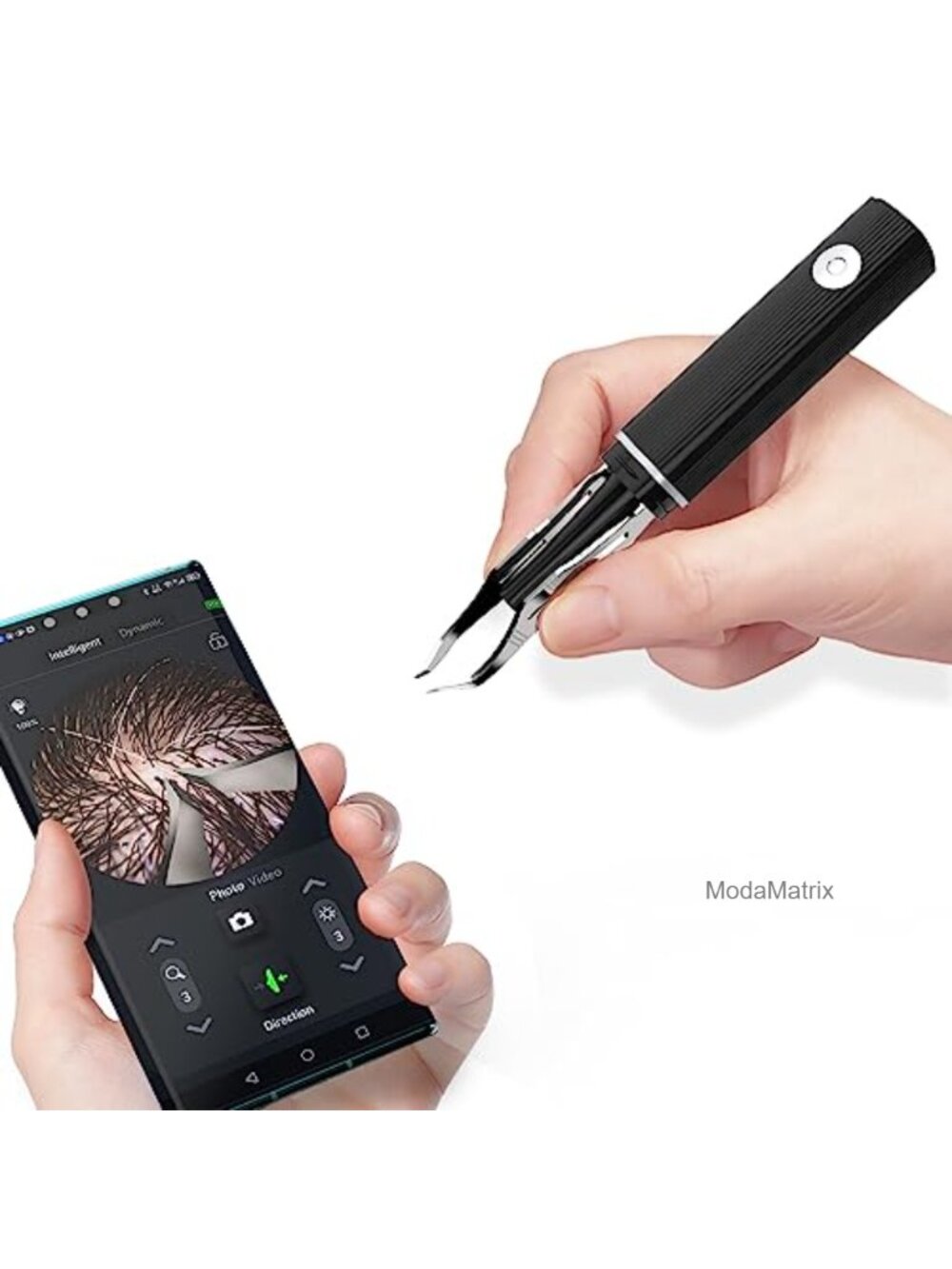 Precision Hair Removal Tweezer with 1080p Camera, 10x Zoom, Ergonomic for